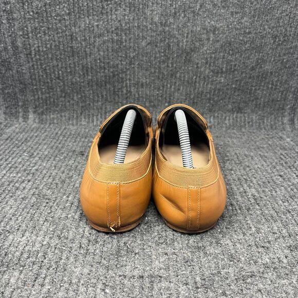 Tory Burch Ballet Loafer Flats Slip On Brown Leather Gold Logo Women’s 10 M - Picture 4 of 9